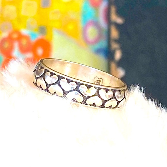 Brighton Jewelry - Brighton “TWO LOVE” double row Hearts Stacking ring RARE